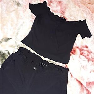 Cropped off the shoulder top